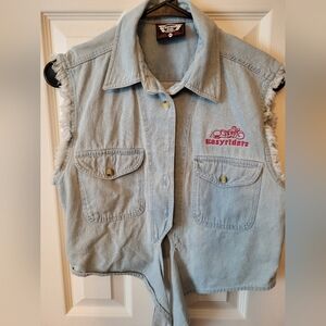 Southern steel cropped blue jeans top